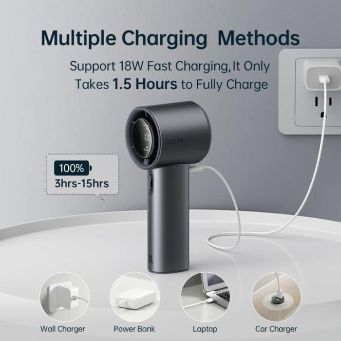 JisuLife FA53 Pro 1 Leistungsstarker Hochgeschwindigkeits-Kühlhandventilator Kleiner tragbarer Mini-Desktop-Ventilator mit USB-Aufladung – Bild 3