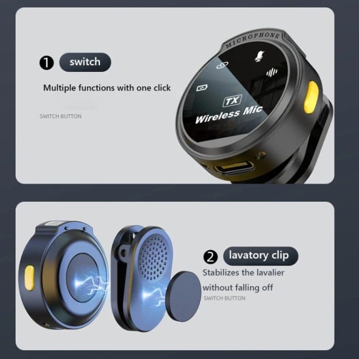 J6 Smart Digital Display Rauschunterdrückung Magnetisches kabelloses Halsbandmikrofon, Type-C, 8 Pin – Bild 13