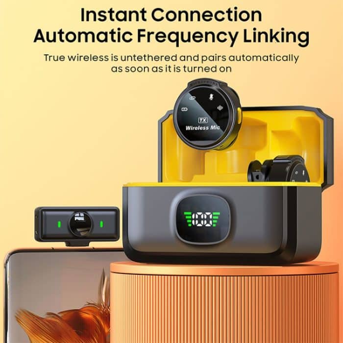 J6 Smart Digital Display Rauschunterdrückung Magnetisches kabelloses Halsbandmikrofon, Type-C, 8 Pin – Bild 4