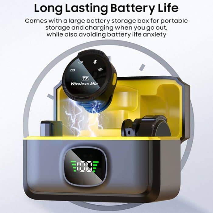 J6 Smart Digital Display Rauschunterdrückung Magnetisches kabelloses Halsbandmikrofon, Type-C, 8 Pin – Bild 7