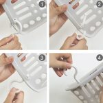 Hängender Korb aus Kunststoff mit Haken, Aufbewahrungskorb für die Küche, Abflusskorb, Regal, Badezimmer-Organizer, Small Grey, Small Beige, Large Grey, Large Beige – Bild 9