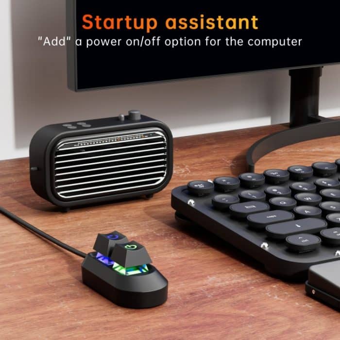 Externer Schalter für Desktop-Computer, Neustarttaste, Verlängerungskabel für die Stromversorgung des Computers, Opaque, Rubberized Oil Translucent – Bild 2