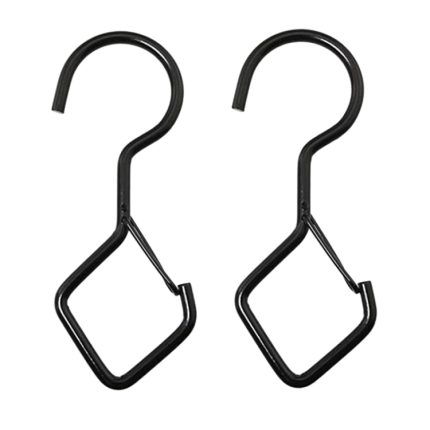 2 stücke Haushalts S Haken Zum Aufhängen Winddicht Metall Haken Mit Sicherheit Schnalle, Black, White