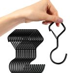 2 stücke Haushalts S Haken Zum Aufhängen Winddicht Metall Haken Mit Sicherheit Schnalle, Black, White – Bild 4