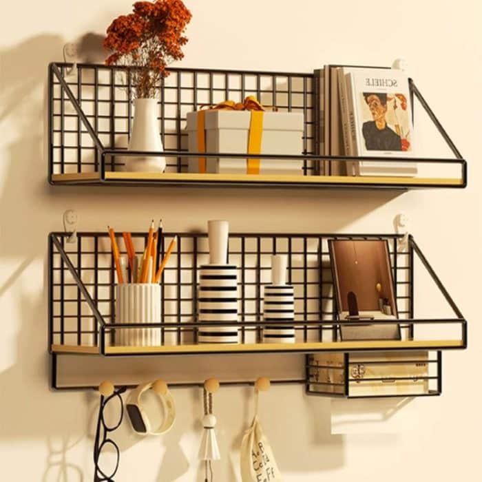 Großes, nicht stanzendes Wandregal für den Haushalt., Black Basic Model, Black Wooden Ball With Tissue Box – Bild 2