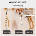 Großes, nicht stanzendes Wandregal für den Haushalt., Black Basic Model, Black Wooden Ball With Tissue Box – Bild 4