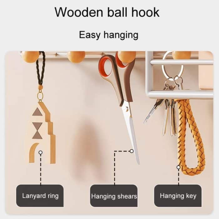 Großes, nicht stanzendes Wandregal für den Haushalt., Black Basic Model, Black Wooden Ball With Tissue Box – Bild 4