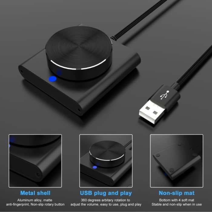 USB Computer Lautstärkeregler Multimedia Audio Line Controller Lautsprecher Knopf Schalter, E-1 – Bild 2