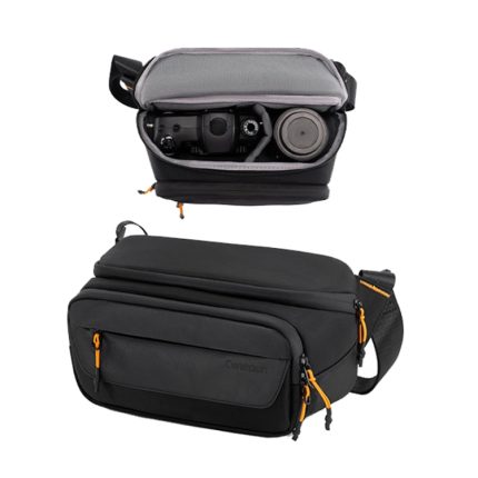 Cwatcun D133 Kamera-Brusttasche, multifunktionale, schräge, umhängebare Kamera-Umhängetasche, Small Black, Medium Black, Large Black