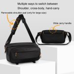 Cwatcun D133 Kamera-Brusttasche, multifunktionale, schräge, umhängebare Kamera-Umhängetasche, Small Black, Medium Black, Large Black – Bild 7