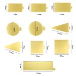 Goldene Papier Platten Dessert Bord Basis Mousse Matte Kuchen Karton Gebäck Display Tray, 100pcs /Set 118x78mm Triangle, 100pcs /Set 115x64mm  Triangle, 100pcs /Set 90mm Circle, 100pcs /Set 80mm Circle, 100pcs /Set 84x90mm Square, 100pcs /Set 70mm Squa... – Bild 3