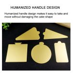 Goldene Papier Platten Dessert Bord Basis Mousse Matte Kuchen Karton Gebäck Display Tray, 100pcs /Set 118x78mm Triangle, 100pcs /Set 115x64mm  Triangle, 100pcs /Set 90mm Circle, 100pcs /Set 80mm Circle, 100pcs /Set 84x90mm Square, 100pcs /Set 70mm Squa... – Bild 4