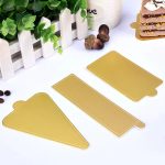 Goldene Papier Platten Dessert Bord Basis Mousse Matte Kuchen Karton Gebäck Display Tray, 100pcs /Set 118x78mm Triangle, 100pcs /Set 115x64mm  Triangle, 100pcs /Set 90mm Circle, 100pcs /Set 80mm Circle, 100pcs /Set 84x90mm Square, 100pcs /Set 70mm Squa... – Bild 5