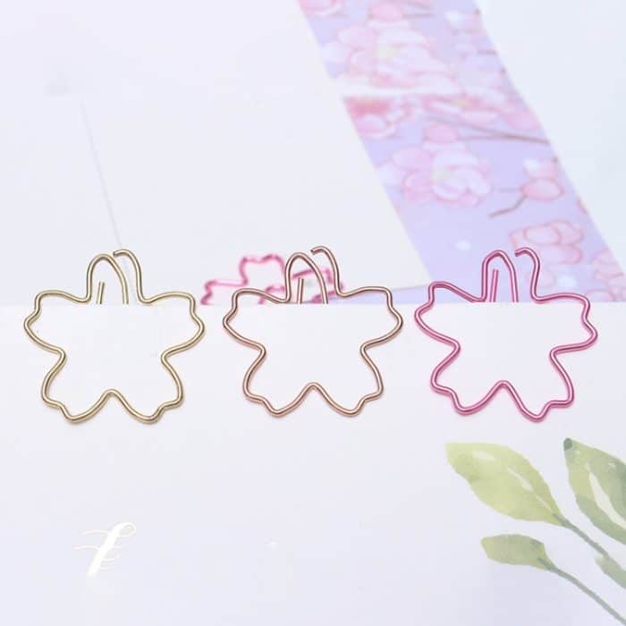 Büroklammern aus Metall in Sonderform, Dateiklassifizierung und -aufbewahrung, 10pcs /Box Sakura – Bild 6