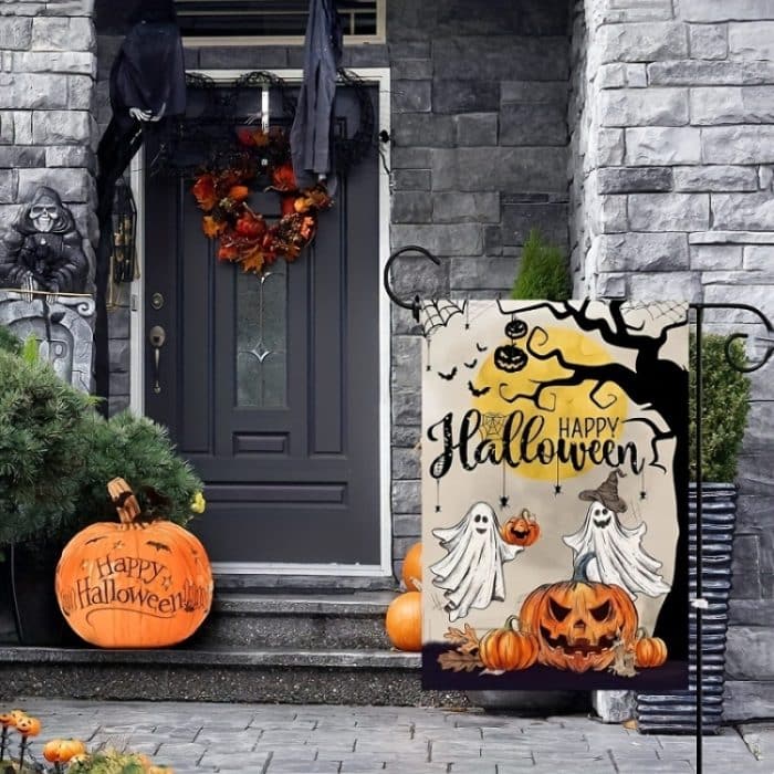 Gartenflagge Anhänger Halloween Dekoration Hängende Flagge, A Model, B Model, C Model, D Model, E Model – Bild 5
