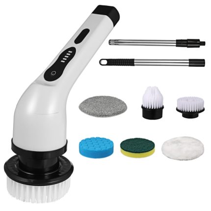 JY-6010 Einziehbare rotierende Reinigungsbürste für den Haushalt mit doppeltem Verwendungszweck für Badezimmergläser, 6-in-1, 9-in-1