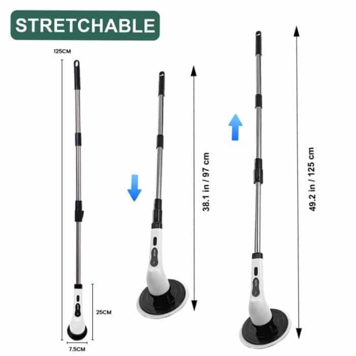 JY-6010 Einziehbare rotierende Reinigungsbürste für den Haushalt mit doppeltem Verwendungszweck für Badezimmergläser, 6-in-1, 9-in-1 – Bild 2