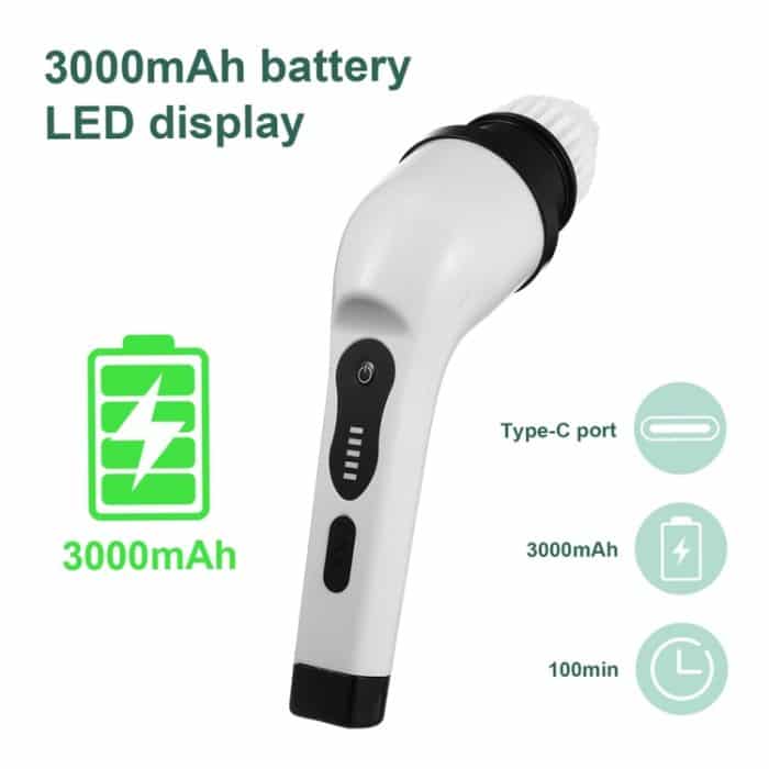 JY-6010 Einziehbare rotierende Reinigungsbürste für den Haushalt mit doppeltem Verwendungszweck für Badezimmergläser, 6-in-1, 9-in-1 – Bild 4