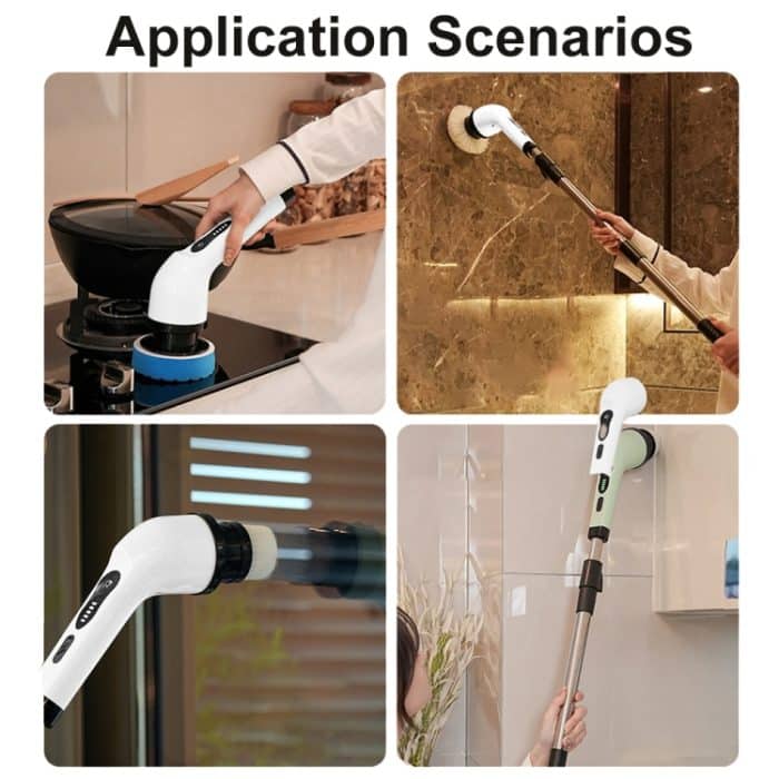 JY-6010 Einziehbare rotierende Reinigungsbürste für den Haushalt mit doppeltem Verwendungszweck für Badezimmergläser, 6-in-1, 9-in-1 – Bild 10