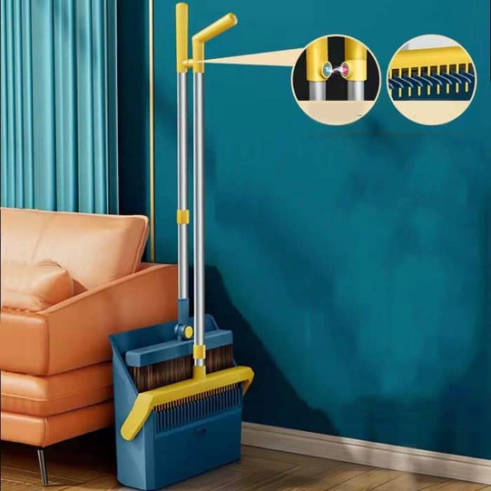 Besen- und Kehrschaufel-Set mit doppelseitiger Zahnung, Magnetic Blue, Magnetic White, Snap Blue, Snap White – Bild 1