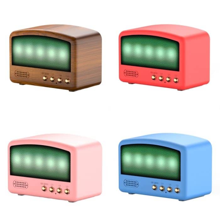 BT11-D Mini-Karte USB-Flash-Laufwerk FM-Radio Retro Wireless Bluetooth-Lautsprecher, Pearwood, Red, Pink, Blue – Bild 2