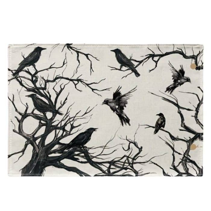 TBD0605163901A.jpg Halloween Black Crow Tischset Restaurant Dekoration Isolierunterlage, Crow – Bild 1