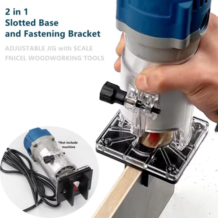 2 in 1 Holzbearbeitung Trimmen Stoßen Halterung Unsichtbare Befestigungen Kleiderschrank Öffnung Stanzen Locator, With 11mm Milling Cutter – Bild 7