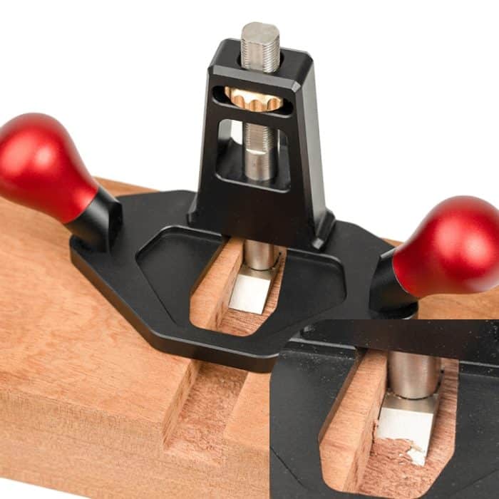 Router Hobel Rechtwinklig Zapfen Schulter Trimmen Schlitzen Hobel DIY Holzhandwerk Werkzeug, Aluminum Handle, Wooden Handle – Bild 2