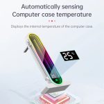 COOLMOON GH3 Computer ARGB Vertikal verstellbare Linse Grafikkartenhalterung, Temperature Display Upgrade White, Temperature Display Upgrade Black, Black, White – Bild 11