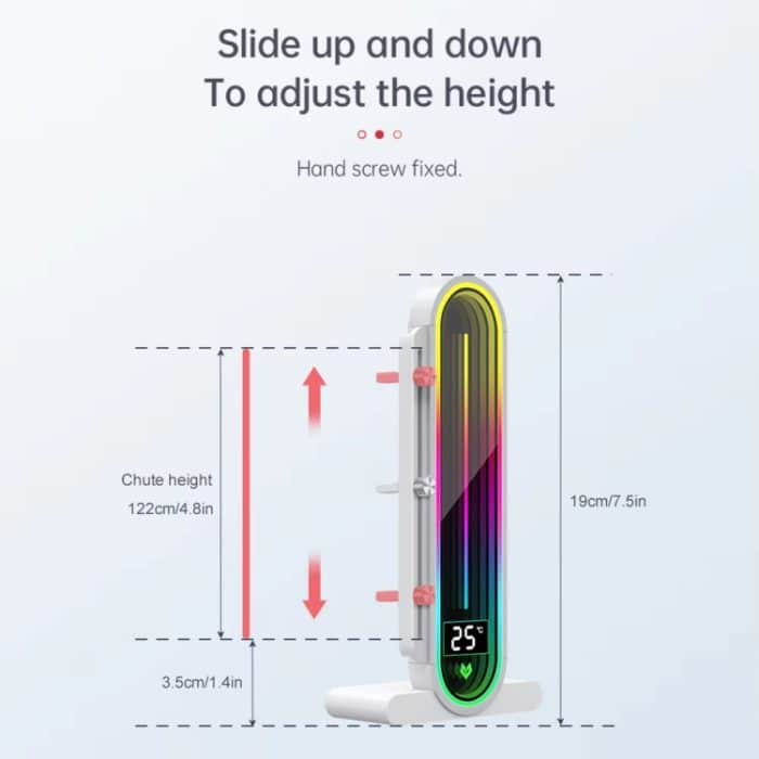 COOLMOON GH3 Computer ARGB Vertikal verstellbare Linse Grafikkartenhalterung, Temperature Display Upgrade White, Temperature Display Upgrade Black, Black, White – Bild 6