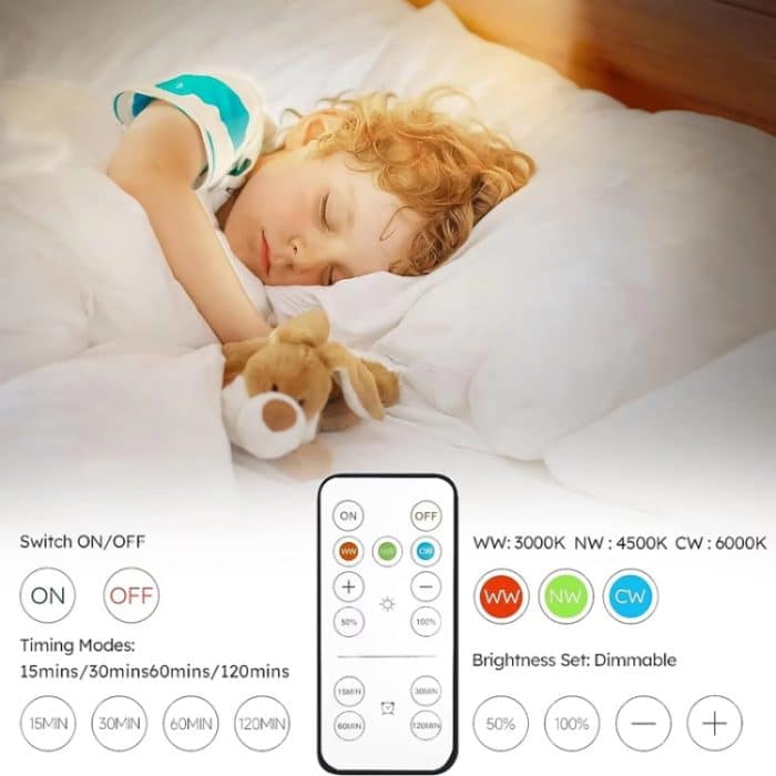 LED 360 Grad rotierende Lampe magnetische Schrank Spotlight Atmosphäre Nachtlicht, White, Black – Bild 5