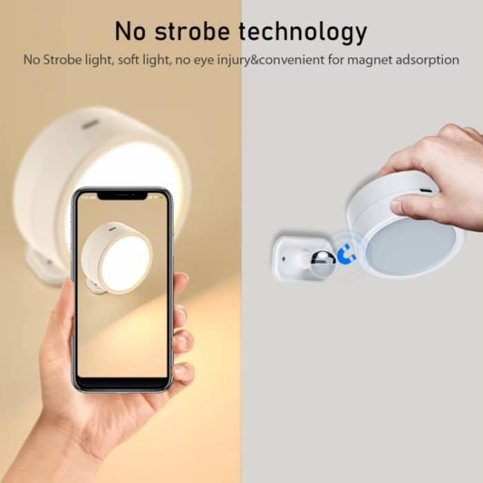 LED 360 Grad rotierende Lampe magnetische Schrank Spotlight Atmosphäre Nachtlicht, White, Black – Bild 6