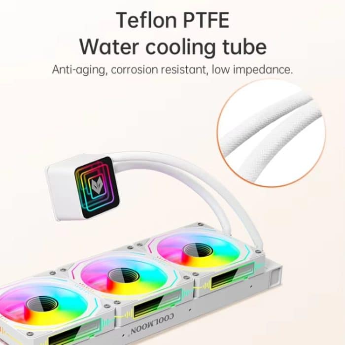 COOLMOON Glacier360 Computer Host Integrierter ARGB-CPU-Wasserkühler, Black, White – Bild 3