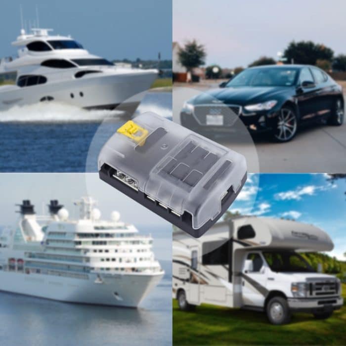 6-Wege-Sicherungskastenbuchse mit LED-Anzeige für Wohnmobil und Yacht, Configuration 1, Configuration 2, Configuration 3, Configuration 4 – Bild 7