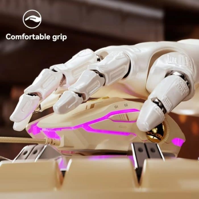 Inphic W8 Verbesserte kabelgebundene Gaming-Mäuse Makrodefinition Lichtemittierende Stummschaltung Computermaus, W8 – Bild 5