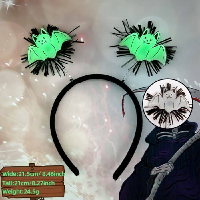 Halloween Horror Haar Zubehör Leuchtende Stirnband Party Leuchtende Requisiten, Bat, Pumpkin, Skull, Hand + Eyeball, Ghost – Bild 6