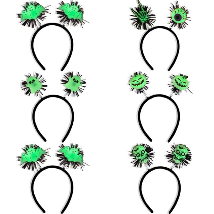 Halloween Horror Haar Zubehör Leuchtende Stirnband Party Leuchtende Requisiten, Bat, Pumpkin, Skull, Hand + Eyeball, Ghost – Bild 2