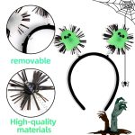 Halloween Horror Haar Zubehör Leuchtende Stirnband Party Leuchtende Requisiten, Bat, Pumpkin, Skull, Hand + Eyeball, Ghost – Bild 3