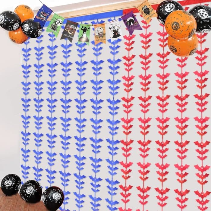Halloween Dekorative Bat String Flagge Tür Vorhang Party Szene Layout Requisiten, Red, Gold, Silver, Black, Purple – Bild 6