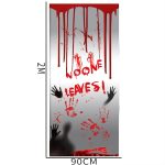 Halloween Blutige Handabdruck Aufkleber ohne Kleber Party Deko Türaufkleber, 2m x 90cm – Bild 2