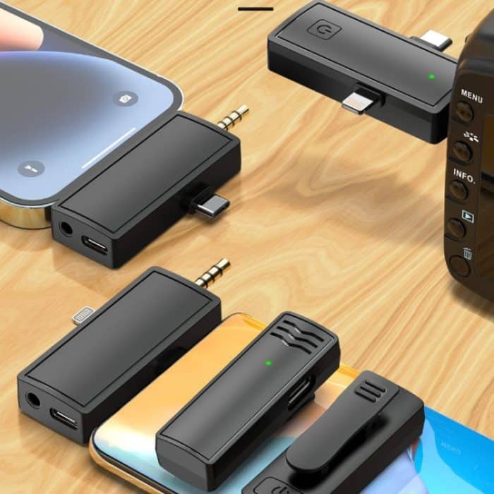 3 in 1 Wireless Lavalier-Mikrofon für iPhone Typ-C / USB-C 3,5 mm Klinke Smartphone SLR Kamera PC, 1 Drag 1, 1 Drag 2 – Bild 9