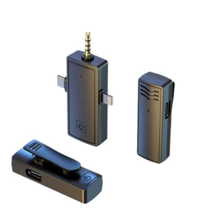 3 in 1 Wireless Lavalier-Mikrofon für iPhone Typ-C / USB-C 3,5 mm Klinke Smartphone SLR Kamera PC, 1 Drag 1, 1 Drag 2 – Bild 10