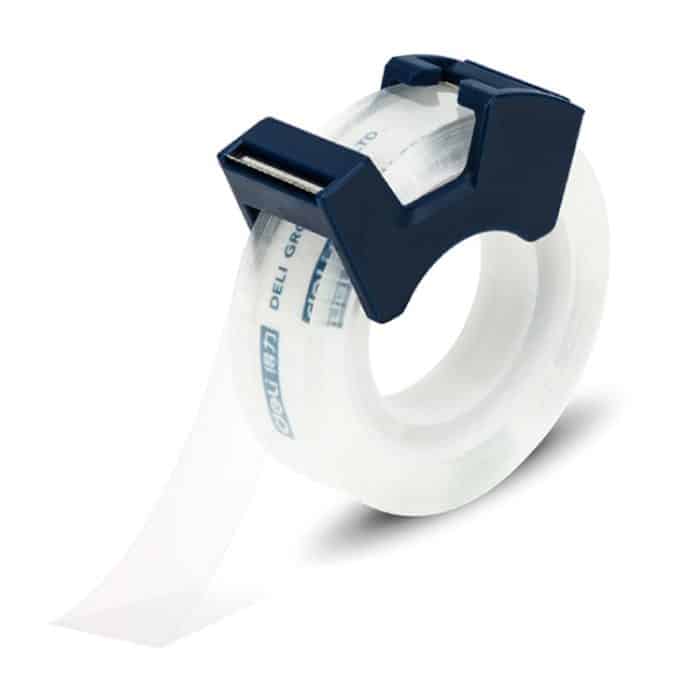 Deli Transparent Tape Student Schreibwaren Büro Korrektur Fragen klebrige Typo Tape, With Cutter – Bild 1