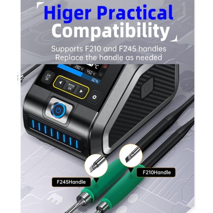 FNIRSI 200W Intelligente elektrische Lötkolbenstation mit konstanter Temperatur, EU Plug F210 K Head, EU Plug F210 Upgrade 3 Heads, EU Plug F245 B Head, EU Plug F245 Upgrade 6 Heads, US Plug F210 K Head, US Plug F210 Upgrade 3 Heads, US Plug F245 B Hea... – Bild 6