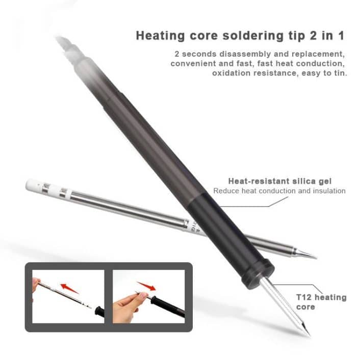 BAKU BA-898D + T12 Lötstation Einstellbare Temperatur Elektrischer digitaler Lötkolben für die Telefonreparatur, US Plug 110V, EU Plug 220V – Bild 3