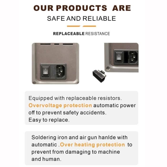 BAKU BA-898A+ 2-In-1 Lötstation Heißluftstation Einstellbare Temperatur, US Plug 110V, EU Plug 220V – Bild 10