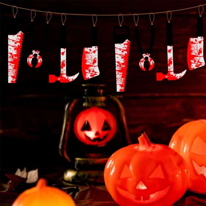 Halloween Nachahmung Blut Messer Anhänger Dekorative Flagge Spukhaus Tür Vorhang, 8pcs, 12pcs, 8pcs +12pcs – Bild 4