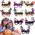 Halloween Party Dekoration Brille Maskerade Kostüm Requisiten, Spider Eyeball Skull, BOO Lips Bat, Skull Witch Hat Bat, Witch Ghost Skull, Tombstone Skull, Pumpkin Skull, Pumpkin Witch Hat Skull, Witch Hat Demon Bat, Candy Bag Skull Bat – Bild 2