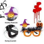 Halloween Party Dekoration Brille Maskerade Kostüm Requisiten, Spider Eyeball Skull, BOO Lips Bat, Skull Witch Hat Bat, Witch Ghost Skull, Tombstone Skull, Pumpkin Skull, Pumpkin Witch Hat Skull, Witch Hat Demon Bat, Candy Bag Skull Bat – Bild 3