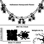 3m Halloween Waben Girlande Anhänger Spinne Bat Party Flagge Szene Layout Requisiten – Bild 3